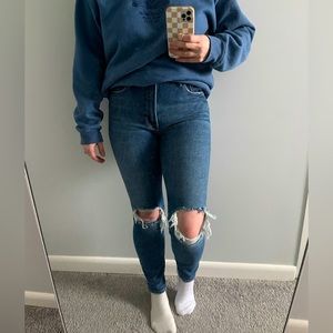 Good American Skinny Jeans, distressed